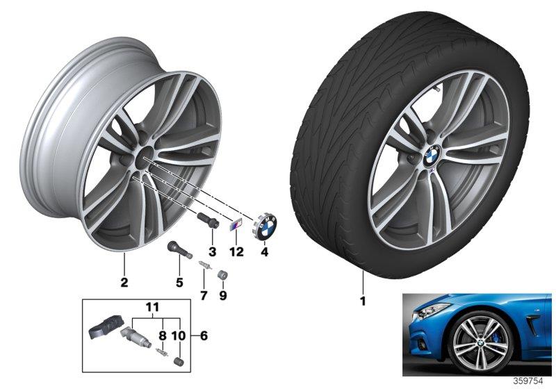 Diagram BMW LA wheel M Double Spoke 442 - 19"" for your BMW 330i  