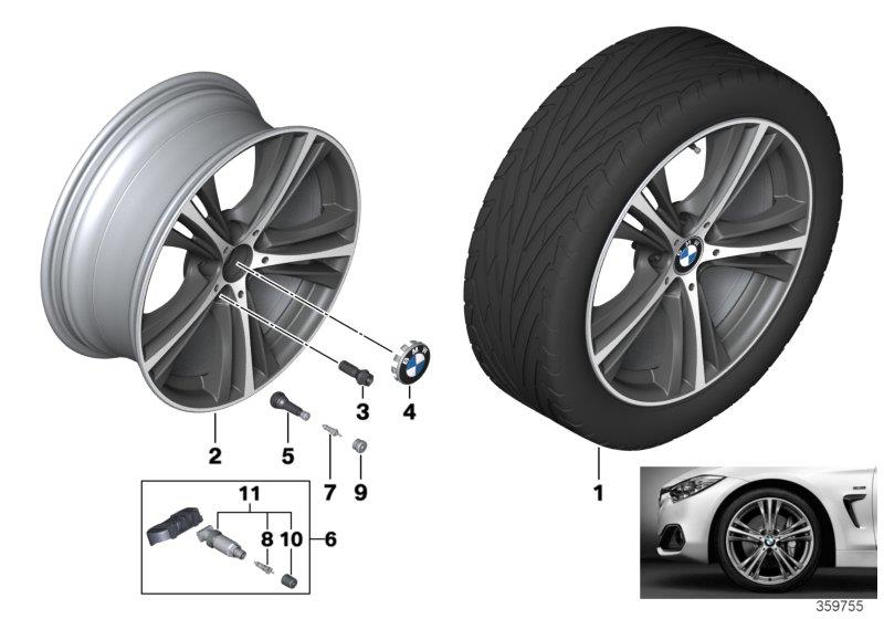 BMW LA wheel Star Spoke 407 - 19"" Diagram