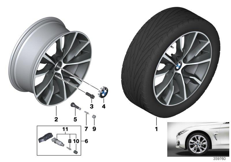 Le diagramme Roue all. BMW style turbine 402 - 19"" pour votre BMW