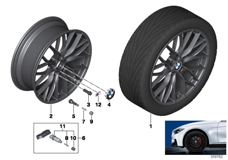 Diagram BMW LA wheel M Double Spoke 405-18"" for your 2018 BMW 340i   