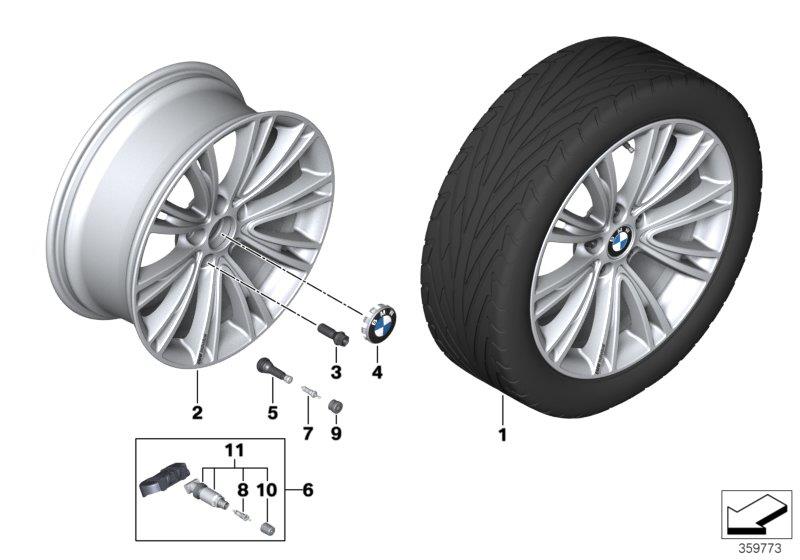 Diagram BMW LA wheel Individual V-Spoke 626 for your BMW 330i  