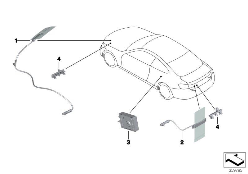 Le diagramme Pièces d"antenne de téléphone pour votre BMW