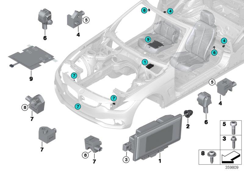Diagram Electric parts airbag for your BMW 440i  