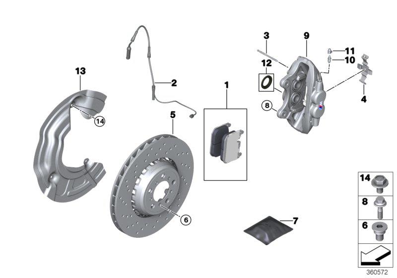 Diagram FRONT WHEEL BRAKE for your 2016 BMW M4   
