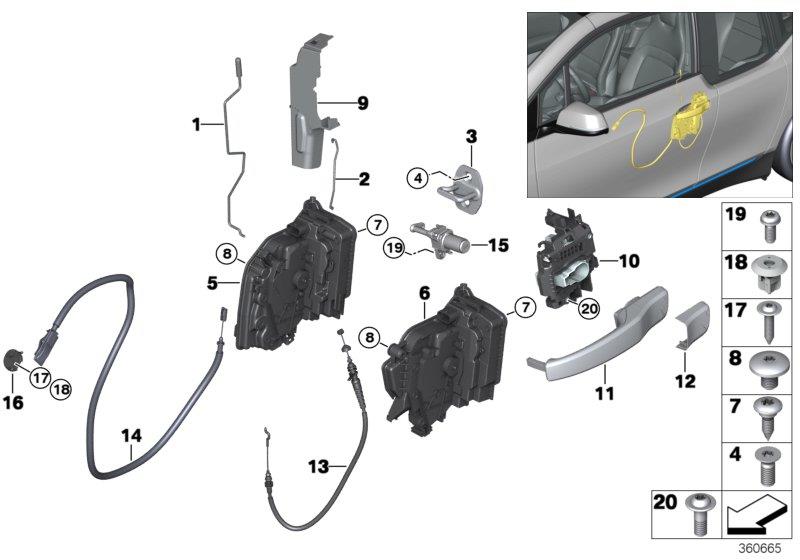 Diagram Locking system, door, front for your 2015 BMW M6   