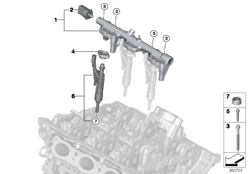 Diagram High-pressure rail / injector for your 2017 BMW 430i   