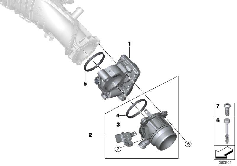 Diagram Throttle Housing Assy for your 2024 BMW X2   