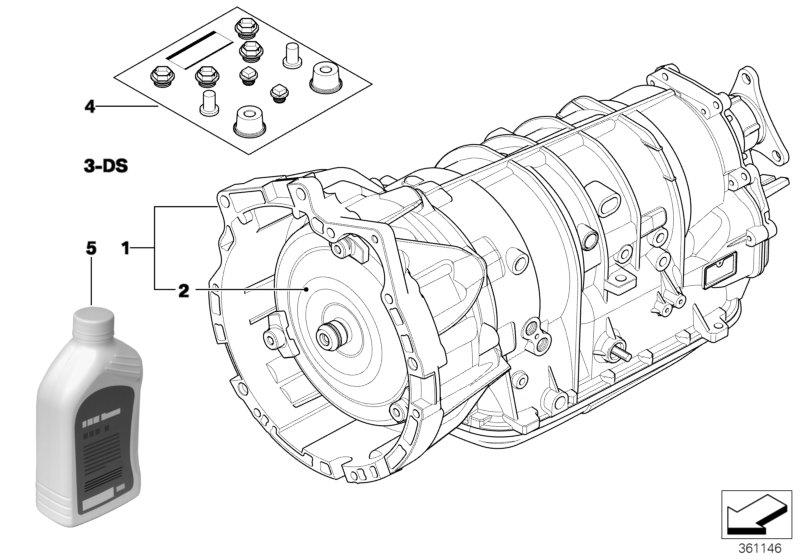 Le diagramme Boîte automatique A5S360R / A5S390R pour votre BMW