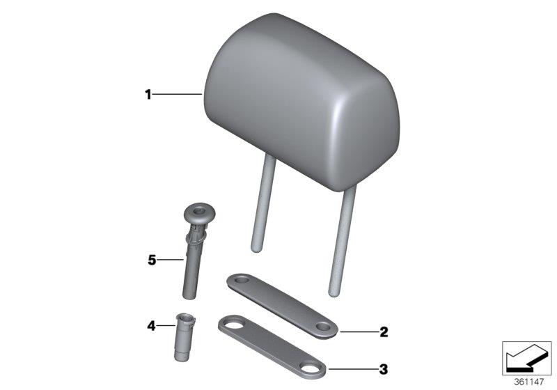 Diagram Rear seat head restraint for your 2016 BMW M3   