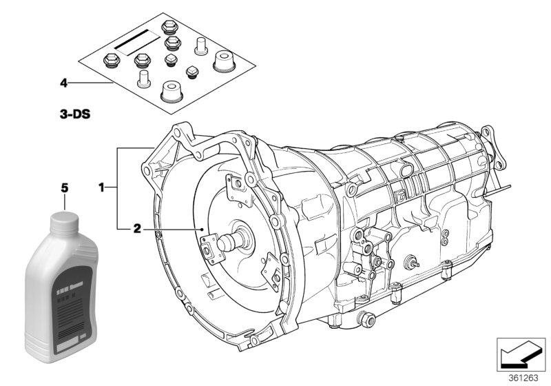 Le diagramme Boîte automatique A5S310Z pour votre BMW