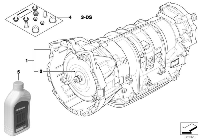 Le diagramme Boîte automatique A5S390R-4 ROUES MOTR. pour votre BMW