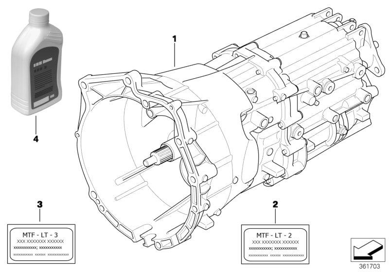Le diagramme Boîte de vitesses mécanique GS6-37BZ/DZ pour votre BMW