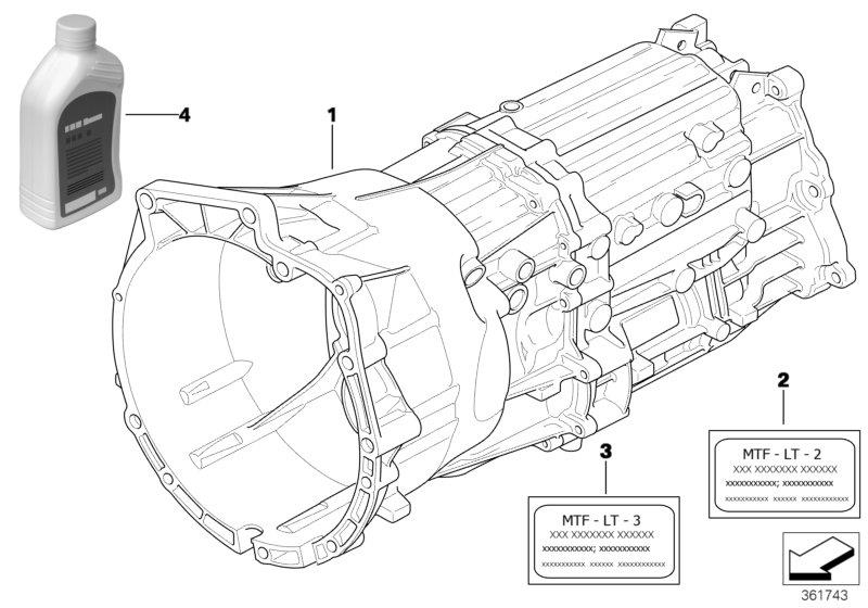 Le diagramme Boîte d vts manuelle GS6X53DZ-tout.roues pour votre BMW