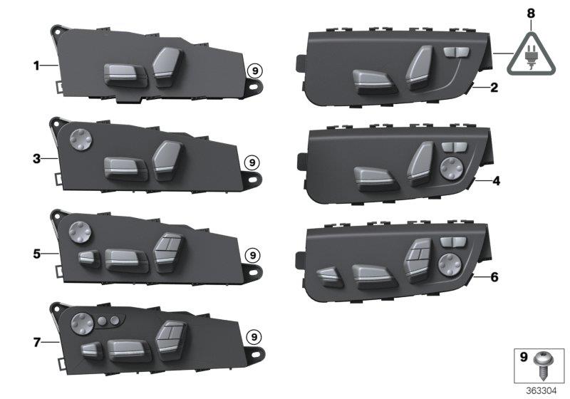 Diagram Seat adjustment switch, front for your 2018 BMW X2 28iX  