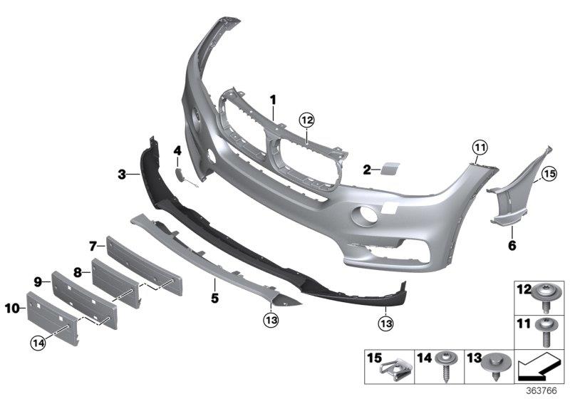 Diagram Trim cover, front for your 2000 BMW X5   