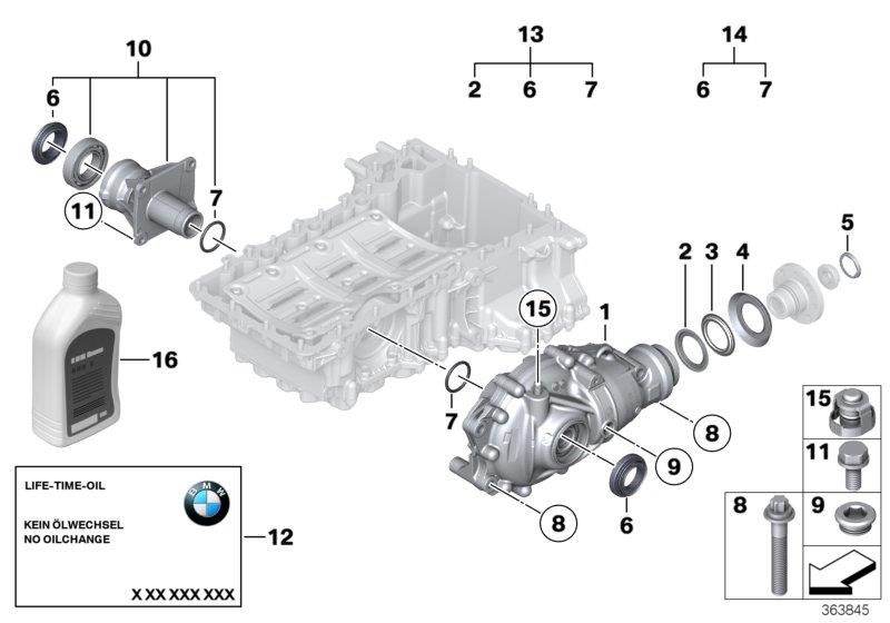 Le diagramme Pont avant élément véh.à trans.intégrale pour votre BMW