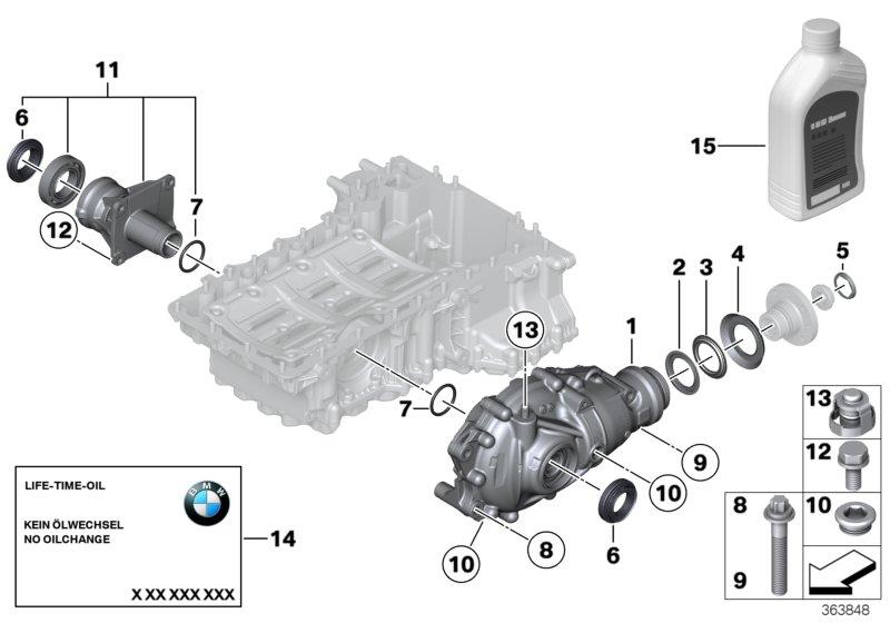 Diagram Front diff., components, all-wheel for your 2016 BMW 650iX   