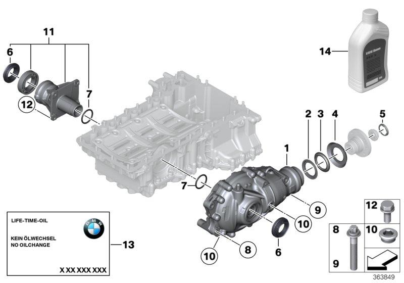 Le diagramme Pont avant élément véh.à trans.intégrale pour votre BMW