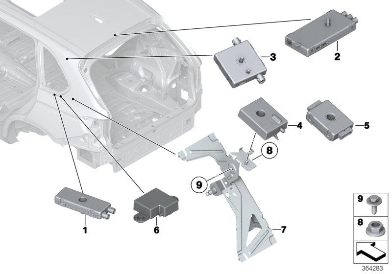 Diagram SINGLE PARTS F ANTENNA-DIVERSITY for your 2020 BMW 330i   
