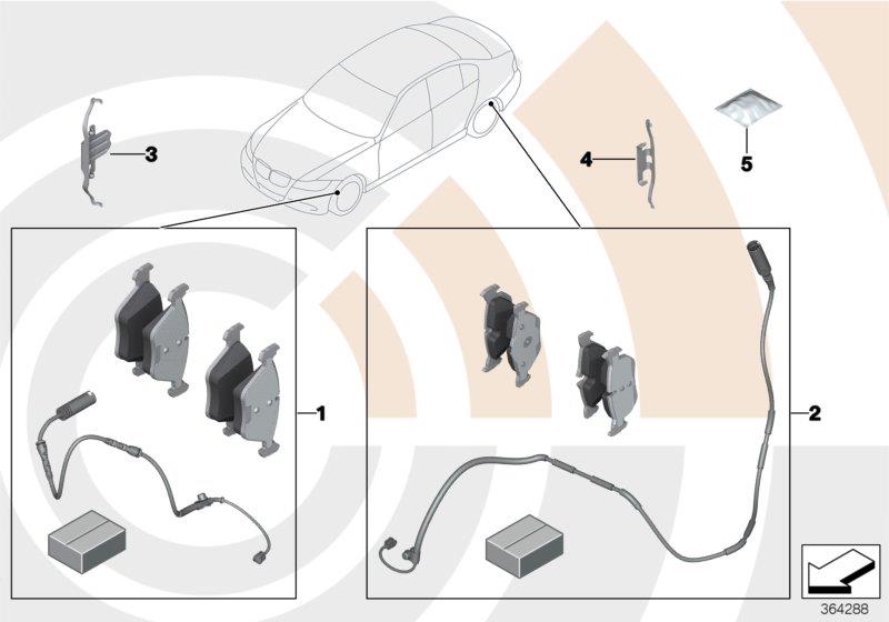 Diagram Service kit brake pads for your 2017 BMW 330i   
