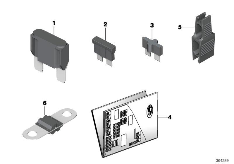 Diagram Single components for fuse housing for your BMW 530i  