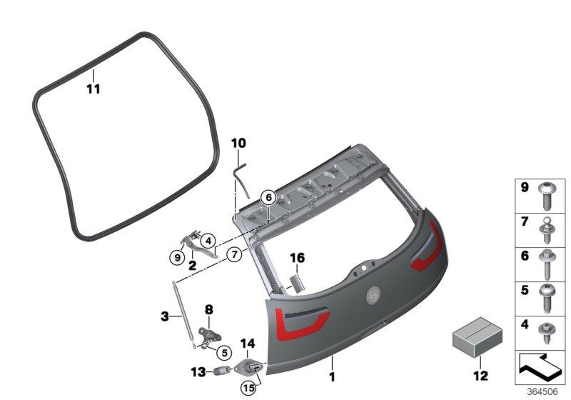 Diagram Trunk lid for your BMW