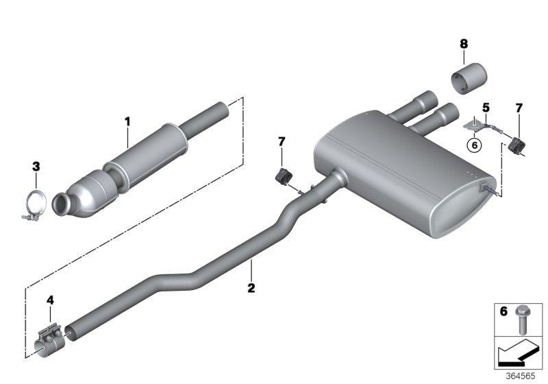 Diagram Exhaust system, rear for your MINI