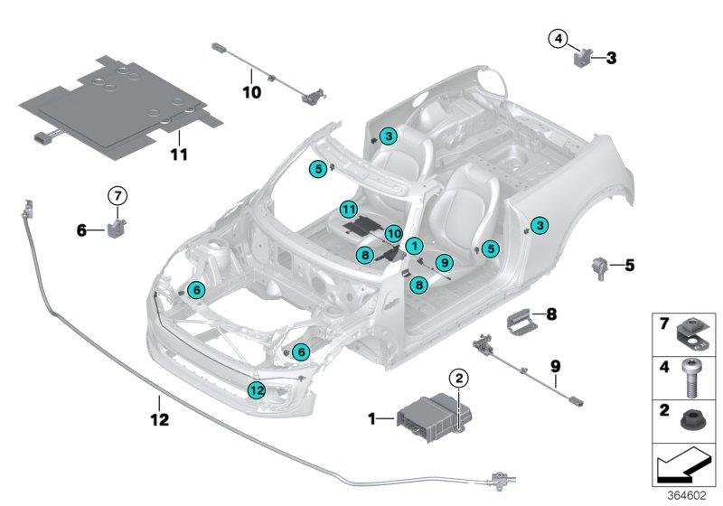 Diagram Electric parts airbag for your MINI