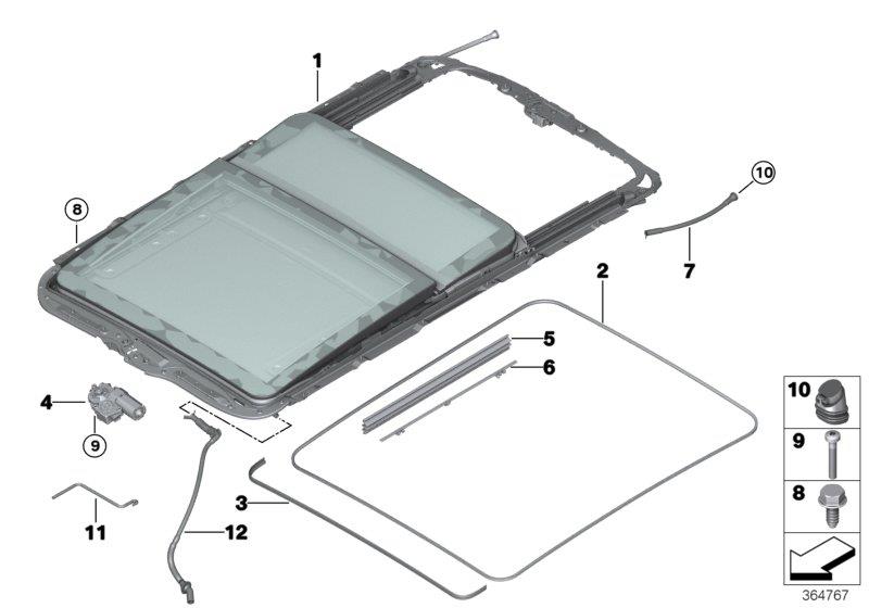 Diagram Electric panoramic roof for your BMW