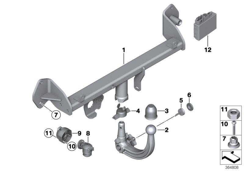 Diagram Towing hitch, detachable for your 2014 BMW 640iX   