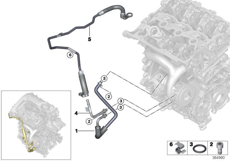 Diagram Engine cooling system exhaust turbo. for your 2018 BMW 540iX  Sedan 