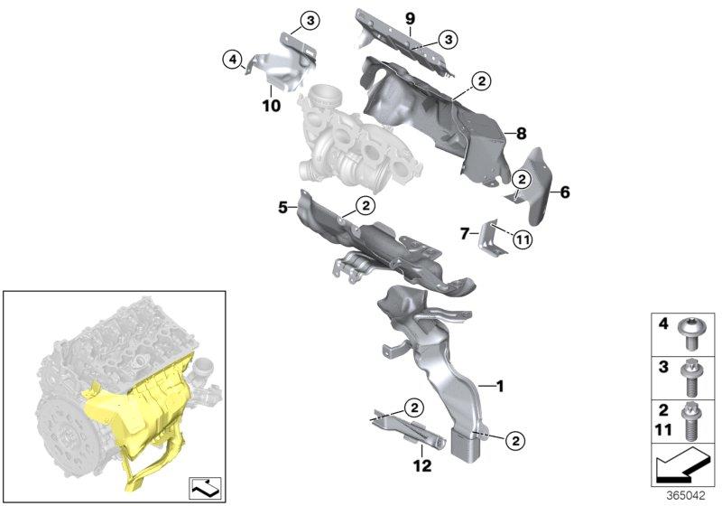 Diagram Exhaust turbocharger heat shield for your 2008 BMW M6   