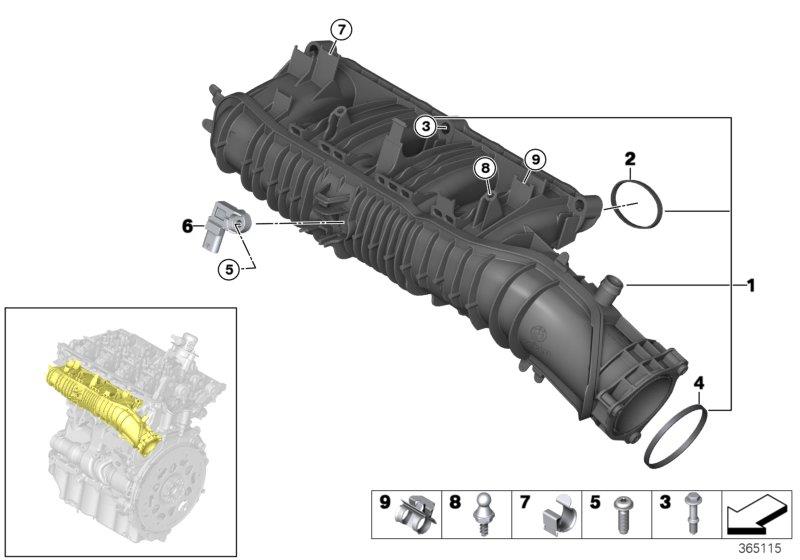 Diagram Intake manifold system for your 2016 BMW X1   