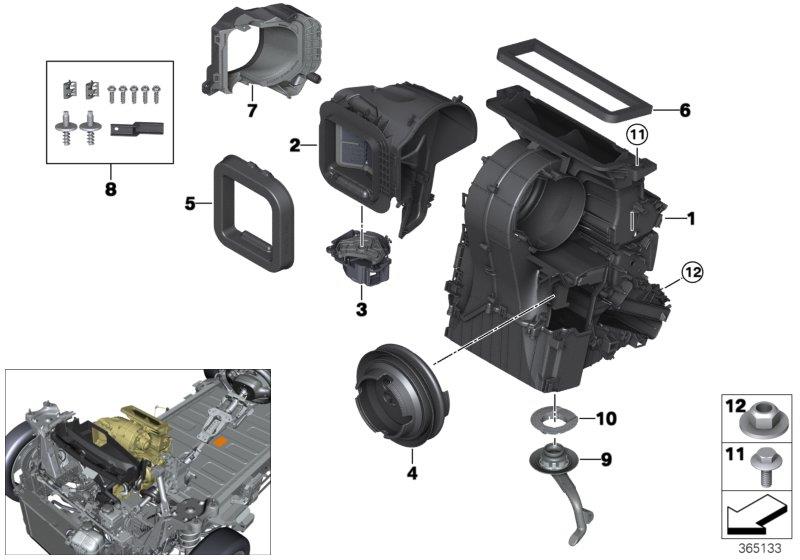 Diagram Housing parts, heater and air condit. for your 2012 BMW M6   