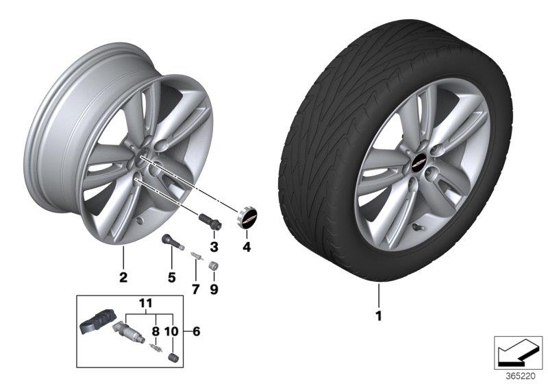 Diagram MINI LA wheel Track Spoke 562 - 17"" for your MINI