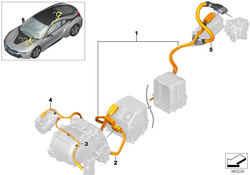 Diagram Wiring harnesses, high-voltage for your BMW