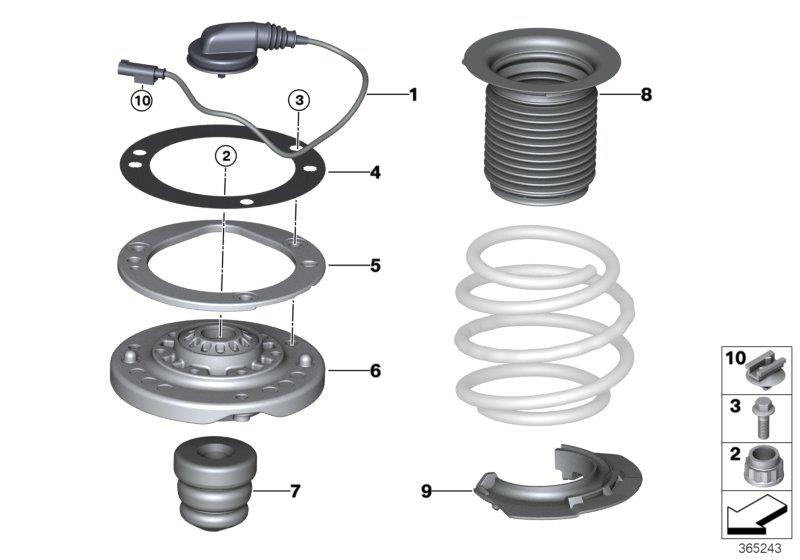 Diagram GUIDE SUPPORT/SPRING PAD/ATTACHING PARTS for your 1996 BMW M3   