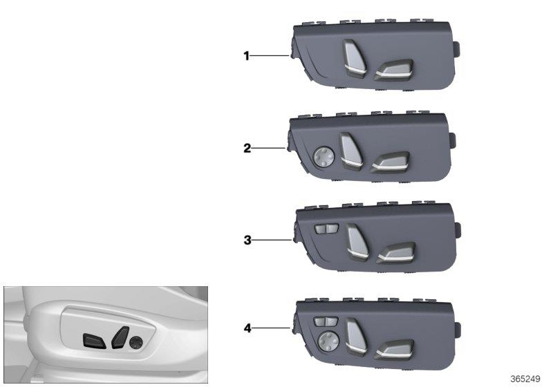 Diagram Seat adjustment switch, fr. passenger for your BMW