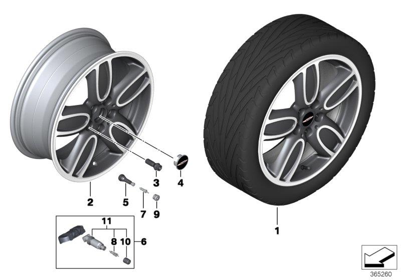 Diagram MINI LA wheel Cup Spoke 2-Tone 563-18"" for your MINI