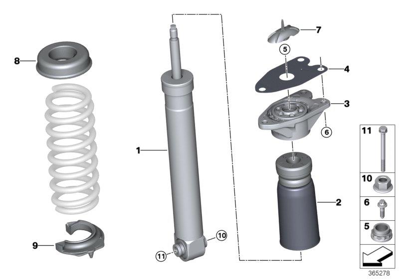 Diagram Shock absorber, rear for your BMW