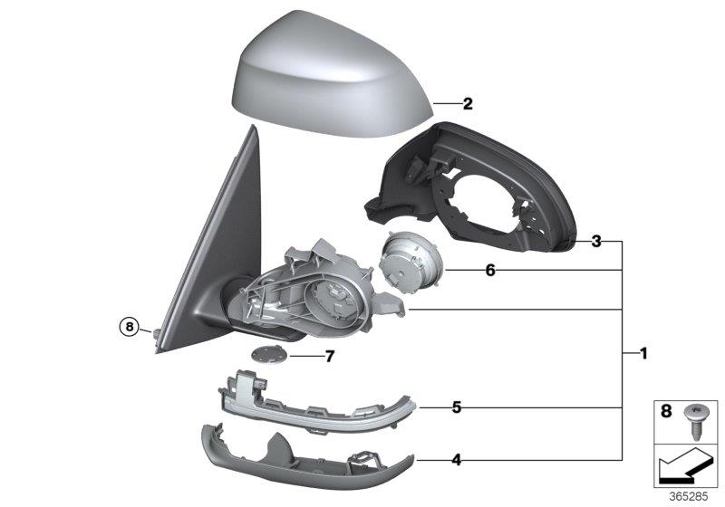 Diagram Outside mirror for your 2012 BMW 128i   