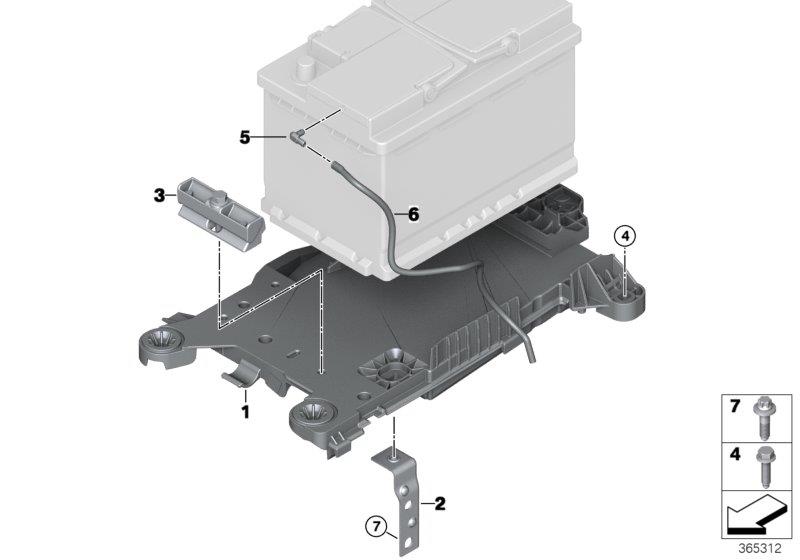 Diagram battery holder and mounting parts for your MINI Clubman  