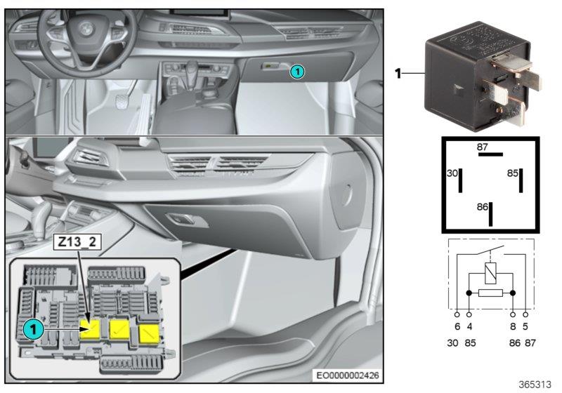 Diagram Relay, Terminal 15N Z13_2 for your BMW