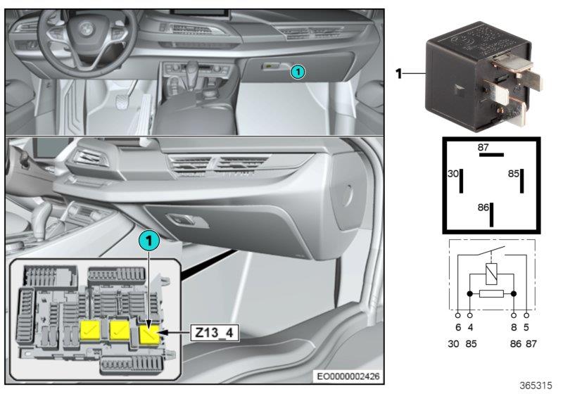 Diagram Relay, Terminal 30B Z13_4 for your BMW