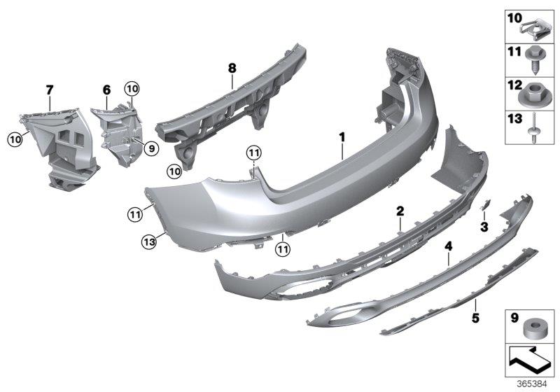 Diagram Trim cover, rear for your 2018 BMW X6   