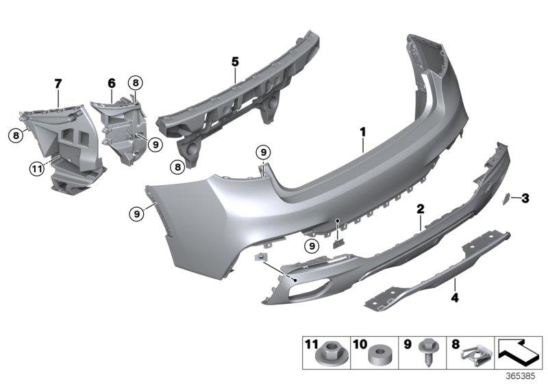 Diagram M Trim, rear for your BMW X6  