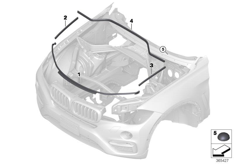 Le diagramme Joints de capot avant pour votre BMW