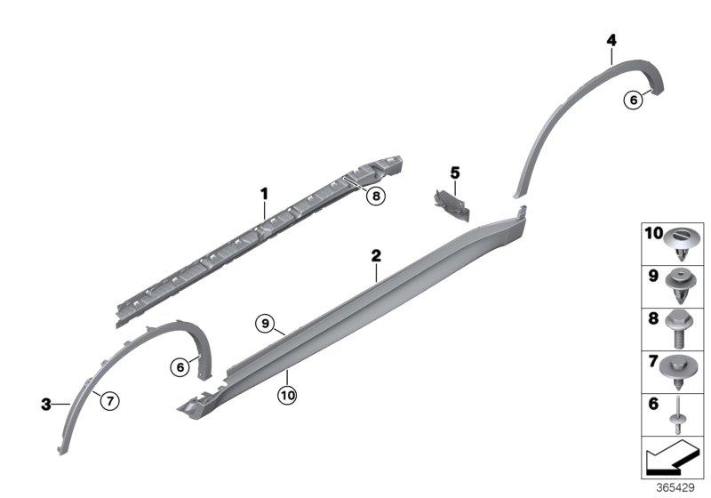 Diagram M cover for rocker panel / wheel arch for your 2015 BMW X6   