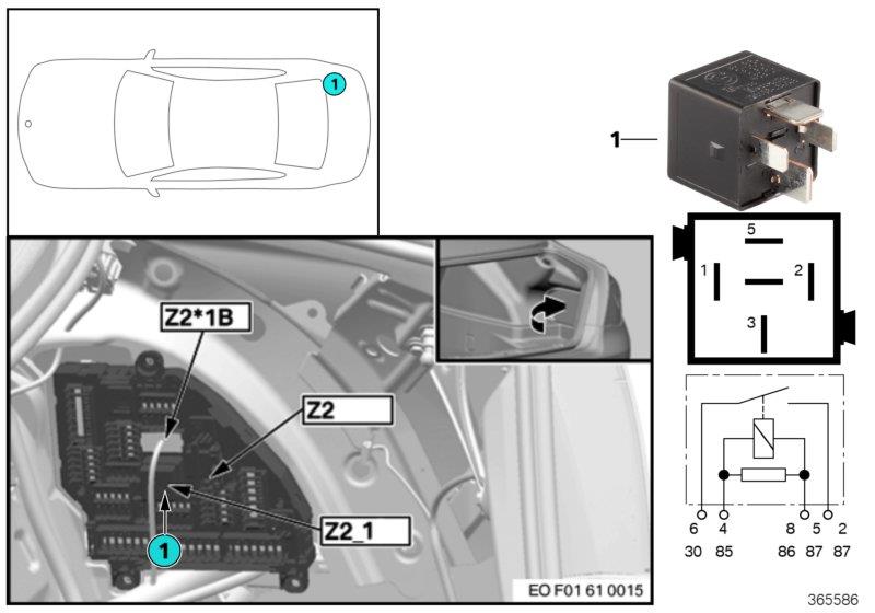 Diagram Relay, Terminal 30B Z2_1 for your 2012 BMW 528iX   