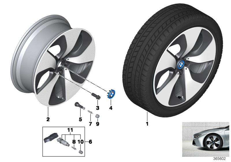 Diagram BMW i LA wheel Turbine Styling 444-20"" for your 2017 BMW i8   